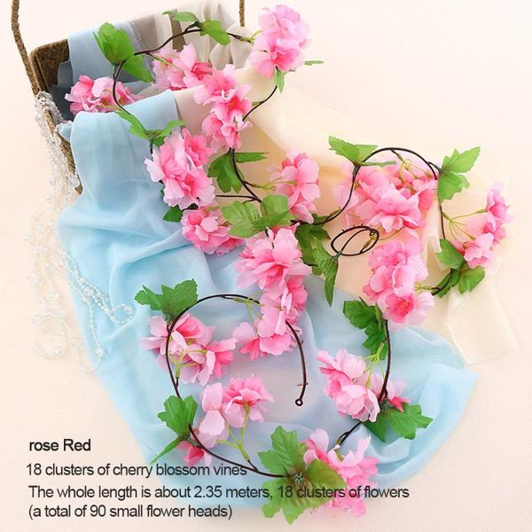 decorative flowers & wreaths 2.35m artificial cherry blossom garland hanging rattan vertical garden home table party wedding backdrop wall d
decorative flowers & wreaths 2.35m artificial cherry blossom garland hanging rattan vertical garden home table party wedding backdrop wall d