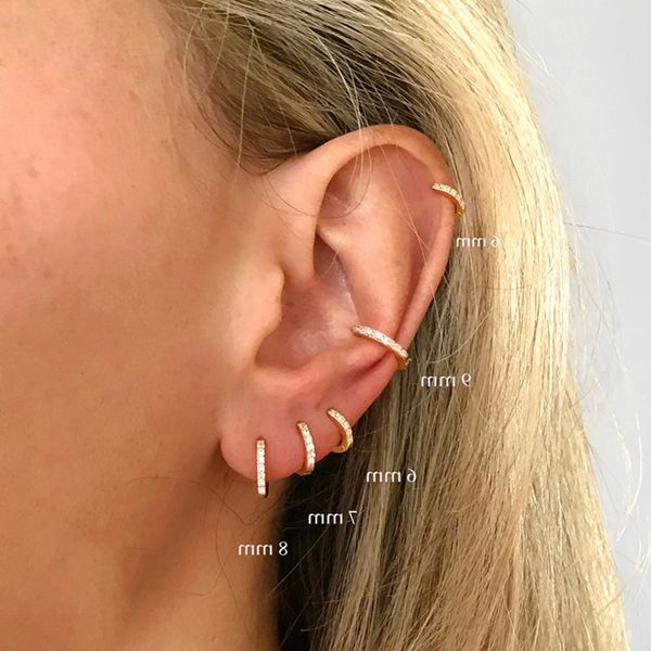 trendy girl's small hoop earrings minimal little shiny crystal zirconia conch earlobe tragus circle thin hoops for women, Golden
trendy girl's small hoop earrings minimal little shiny crystal zirconia conch earlobe tragus circle thin hoops for women, Golden