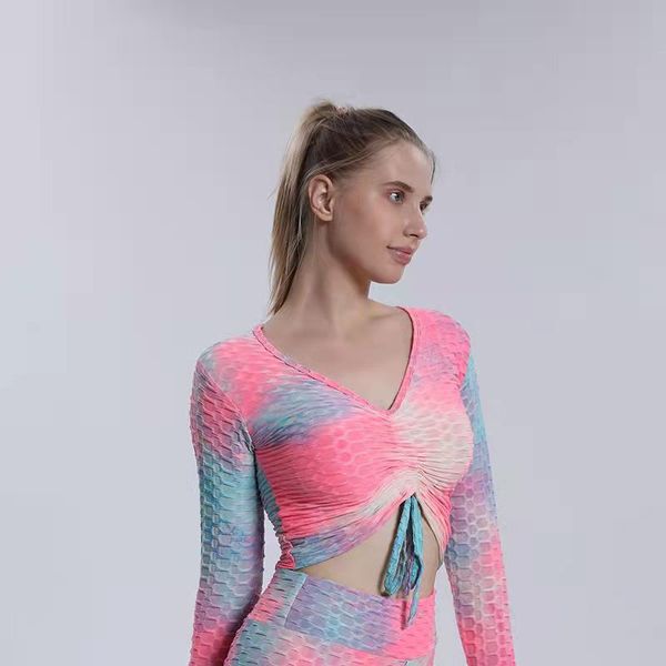 yoga outfit long sleeve women's sports tie-dye bubble seamless running shirt quick-drying fitness wear
yoga outfit long sleeve women's sports tie-dye bubble seamless running shirt quick-drying fitness wear