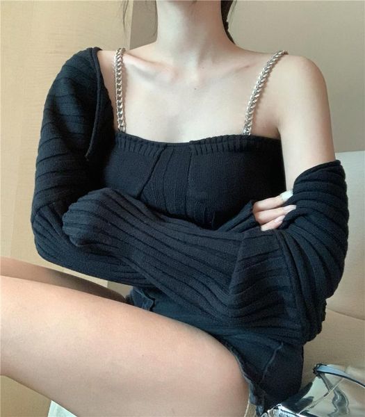 women's knits & tees 2021 sweet and pure knit cardigan sweater jacket spring autumn chain sling set, White
women's knits & tees 2021 sweet and pure knit cardigan sweater jacket spring autumn chain sling set, White