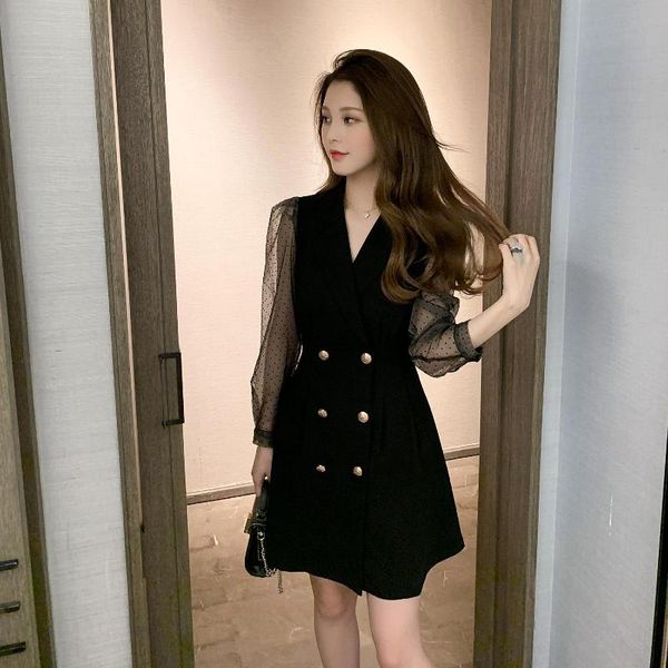 casual dresses 2021 women autumn mesh dress long sleeve double breasted oversized high waist solid color elegant suit vestidos 4xl, Black;gray
casual dresses 2021 women autumn mesh dress long sleeve double breasted oversized high waist solid color elegant suit vestidos 4xl, Black;gray