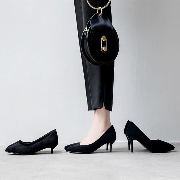 dress shoes mkkhou fashion single woman 2021 spring simple versatile pointed suede high heel mid-heel low commuter, Black
dress shoes mkkhou fashion single woman 2021 spring simple versatile pointed suede high heel mid-heel low commuter, Black