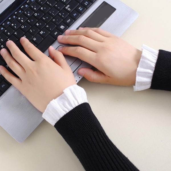 five fingers gloves women romantic jacquard chiffon horn cuff pleated ruffled detachable fake sleeve sweater decorative wrist warmers, Blue;gray
five fingers gloves women romantic jacquard chiffon horn cuff pleated ruffled detachable fake sleeve sweater decorative wrist warmers, Blue;gray
