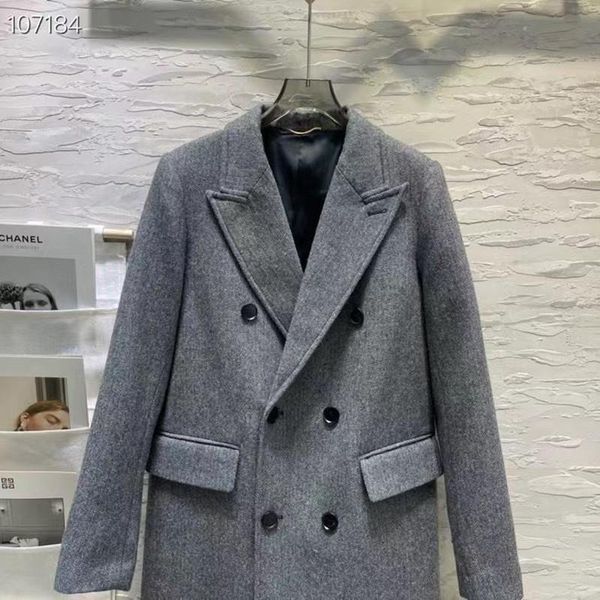 women's wool & blends 2021 winter woolen coat fashion suit collar double-breasted mid-length long-sleeved jacket, Black
women's wool & blends 2021 winter woolen coat fashion suit collar double-breasted mid-length long-sleeved jacket, Black