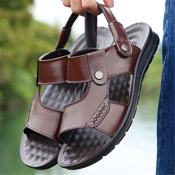 2021 summer leather sandals casual light and comfortable thick bottom non-slip dual-use male sandals and slippers, Black
2021 summer leather sandals casual light and comfortable thick bottom non-slip dual-use male sandals and slippers, Black