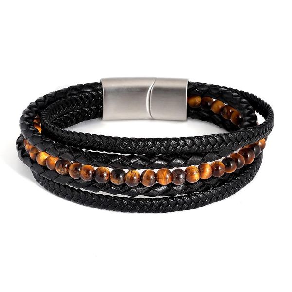 bangle 2021 style hand-woven multi-layer combination accessory stainless steel men's leather bracelet fashion man jewelry wholesale, Black
bangle 2021 style hand-woven multi-layer combination accessory stainless steel men's leather bracelet fashion man jewelry wholesale, Black
