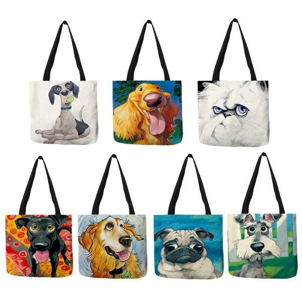 evening bags custom dog art printing linen tote bag schnauzer golden retriever female fabric handbag shopping for groceries
evening bags custom dog art printing linen tote bag schnauzer golden retriever female fabric handbag shopping for groceries