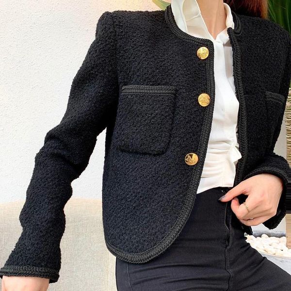 women's jackets cbafu vintage chic runway cashmere tweed jacket women suit coat long sleeve o neck gold button cardigans wool outwear, Black;brown
women's jackets cbafu vintage chic runway cashmere tweed jacket women suit coat long sleeve o neck gold button cardigans wool outwear, Black;brown