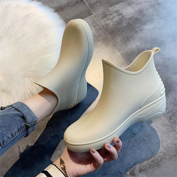 boots rubber shoes women waterproof rain female water non-slip ankle slip on fashion footwear short, Black
boots rubber shoes women waterproof rain female water non-slip ankle slip on fashion footwear short, Black