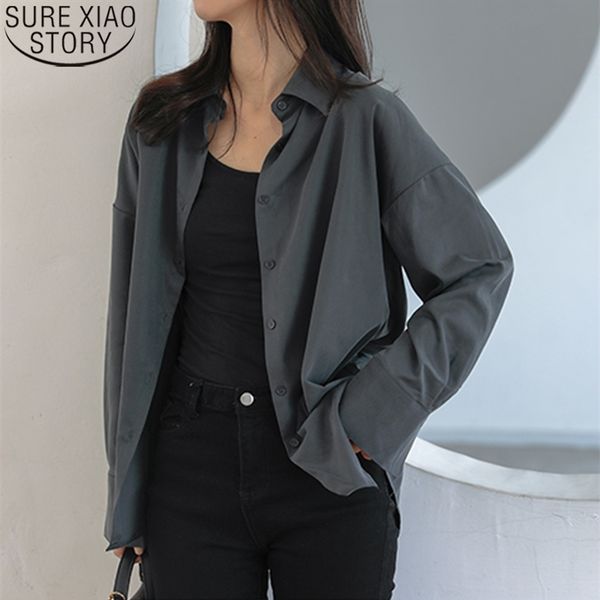 spring autumn loose shirts gray blouse fashion ol style single-breasted shirt women full sleeve ladies blusas 13152 210506, White
spring autumn loose shirts gray blouse fashion ol style single-breasted shirt women full sleeve ladies blusas 13152 210506, White