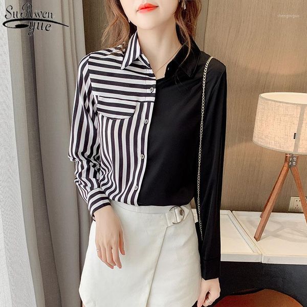 korean long sleeve women's shirts striped spilcing lapel blouse women 2021 early autumn fashion female mujer 11703 blouses &, White
korean long sleeve women's shirts striped spilcing lapel blouse women 2021 early autumn fashion female mujer 11703 blouses &, White