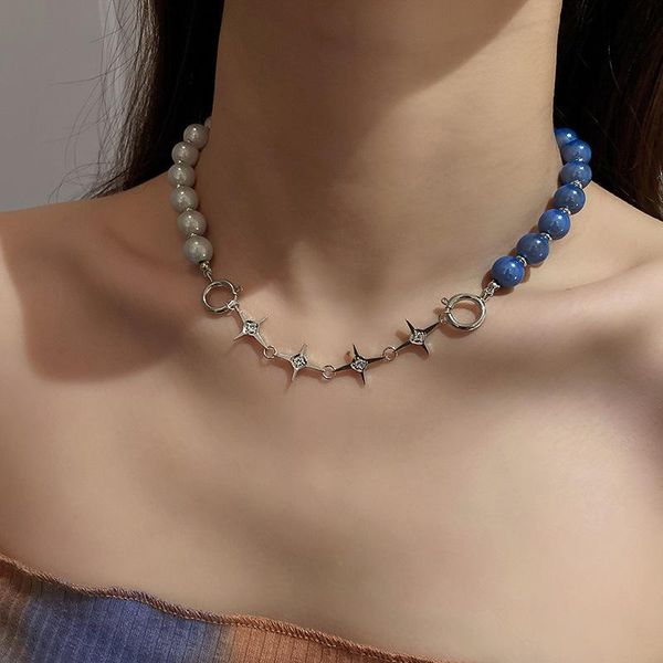 pendant necklaces u-magical minimalist contrast color star imitation pearl chokers necklace for women textured metallic beaded jewelry, Silver
pendant necklaces u-magical minimalist contrast color star imitation pearl chokers necklace for women textured metallic beaded jewelry, Silver