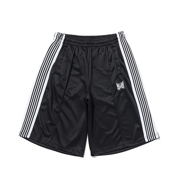men's shorts 2021ss white side stripe needles men women butterfly embroidery awge breeches, White;black
men's shorts 2021ss white side stripe needles men women butterfly embroidery awge breeches, White;black