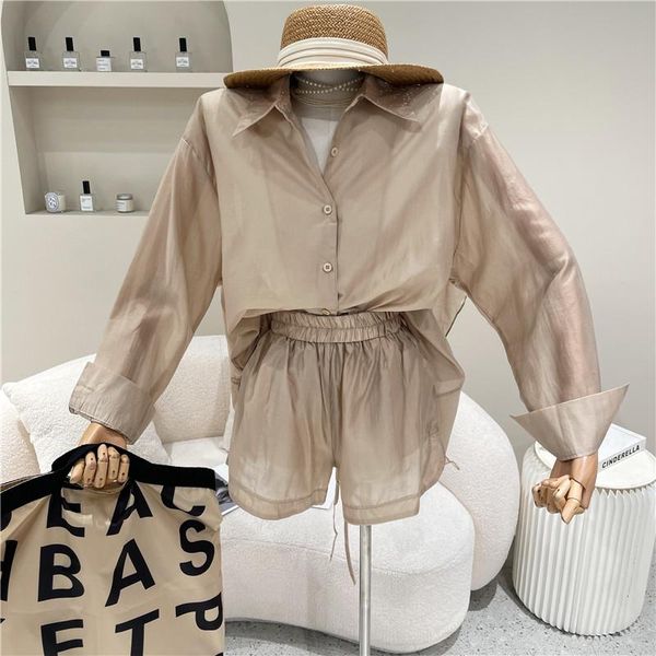 women's tracksuits niche design clothing summer 2021 fashion versatile back strap loose sunscreen shirt + comfortable casual shorts, Gray
women's tracksuits niche design clothing summer 2021 fashion versatile back strap loose sunscreen shirt + comfortable casual shorts, Gray