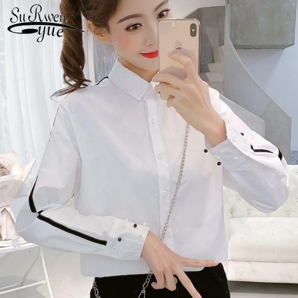 women's blouses & shirts 2021 fashion women ladies long shirt beading solid corduroy turn-down collar clothing casual 5397 50, White
women's blouses & shirts 2021 fashion women ladies long shirt beading solid corduroy turn-down collar clothing casual 5397 50, White