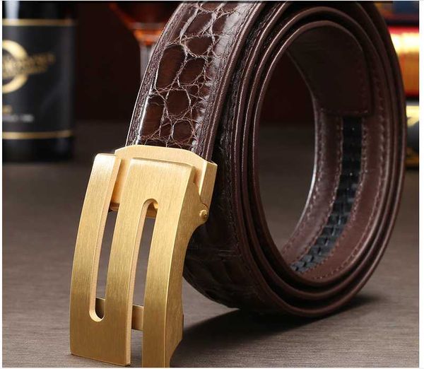 100% real genuine crocodile belly skin men belt with high end quality stainless steel automatic buckles in gold silver colors belts, Black;brown
100% real genuine crocodile belly skin men belt with high end quality stainless steel automatic buckles in gold silver colors belts, Black;brown