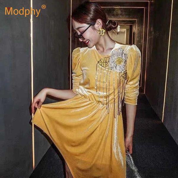 elegant irregular velvet dress long sleeve hollow diamond tassel celebrity evening party dresses winter female 210527, Black;gray
elegant irregular velvet dress long sleeve hollow diamond tassel celebrity evening party dresses winter female 210527, Black;gray
