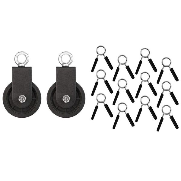 accessories 12pcs dumbbell spring collars,exercise barbell clip clamps with 2pcs 90mm cable pulley 360 degree rotation wheel
accessories 12pcs dumbbell spring collars,exercise barbell clip clamps with 2pcs 90mm cable pulley 360 degree rotation wheel