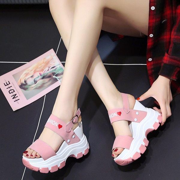 sandals suede platform wedge women open toe height increase summer candy colors thick sole mujer, Black
sandals suede platform wedge women open toe height increase summer candy colors thick sole mujer, Black