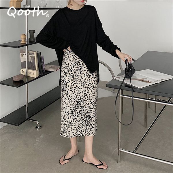 qooth black o-neck loose long sleeve causal shirt and women's summer printed leopard high waist a line split fashion skirt qt658 210518
qooth black o-neck loose long sleeve causal shirt and women's summer printed leopard high waist a line split fashion skirt qt658 210518
