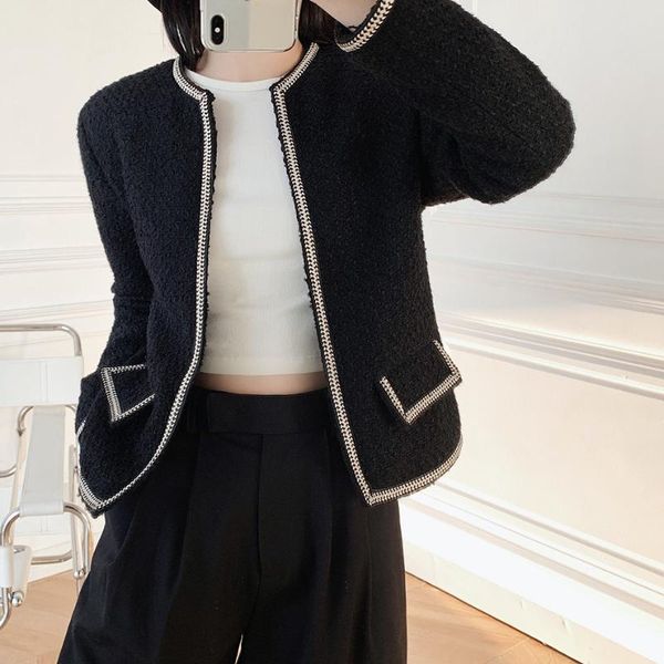 women's wool & blends women wollen trench blend coat temperament hand-knitted rope lines classic black jacket
women's wool & blends women wollen trench blend coat temperament hand-knitted rope lines classic black jacket