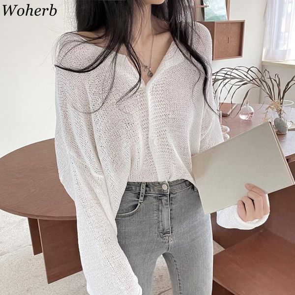 women's knits & tees woherb korean chic thin hollow out sweater women summer loose v-neck knitted cardigan sunscreen jacket fashion lon, White
women's knits & tees woherb korean chic thin hollow out sweater women summer loose v-neck knitted cardigan sunscreen jacket fashion lon, White