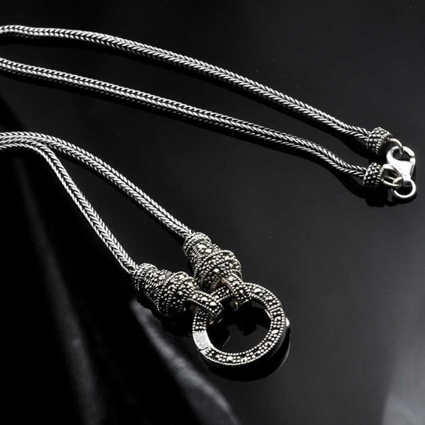 women's real silver long chain necklace, retro, sterling silver s925, thailand makad stone pendant, jewelry
women's real silver long chain necklace, retro, sterling silver s925, thailand makad stone pendant, jewelry