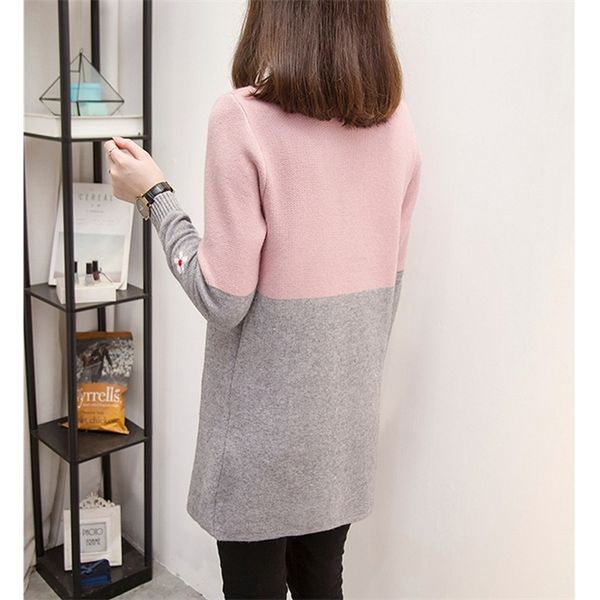 spring autumn new knit sweater cardigan women jacket korean long sleeve wild color matching mid-length loose female d3056, White;black
spring autumn new knit sweater cardigan women jacket korean long sleeve wild color matching mid-length loose female d3056, White;black