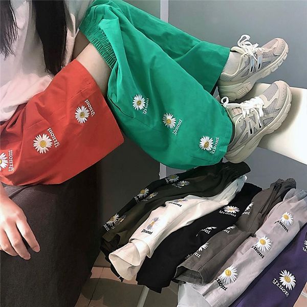 summer 9 colors daisy embroidery womens short cotton men casual elastic waist hip hop skateboard straight, White;black
summer 9 colors daisy embroidery womens short cotton men casual elastic waist hip hop skateboard straight, White;black