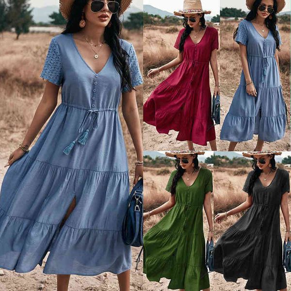 casual dresses independent holiday leisure style women's 2022 multi color dresses, Black;gray
casual dresses independent holiday leisure style women's 2022 multi color dresses, Black;gray