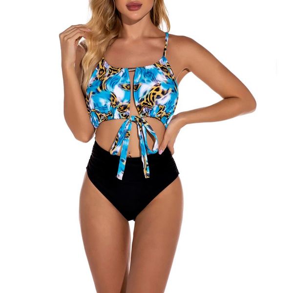 women's swimwear large size swimsuit 2021 women high waist bikini female bandage set biquini bathing suit tethered printed, White;black
women's swimwear large size swimsuit 2021 women high waist bikini female bandage set biquini bathing suit tethered printed, White;black