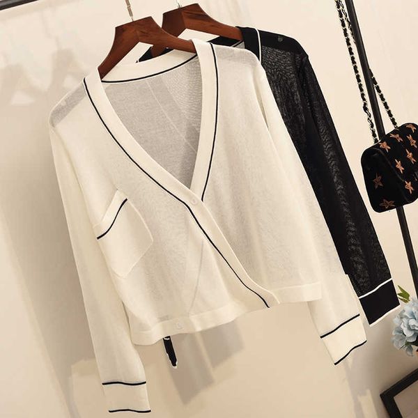 women's sweaters cardigan will see fine knitted jacket long sleeve shirt air conditioning silk ice with loose shawl korean version vqge, White;black
women's sweaters cardigan will see fine knitted jacket long sleeve shirt air conditioning silk ice with loose shawl korean version vqge, White;black