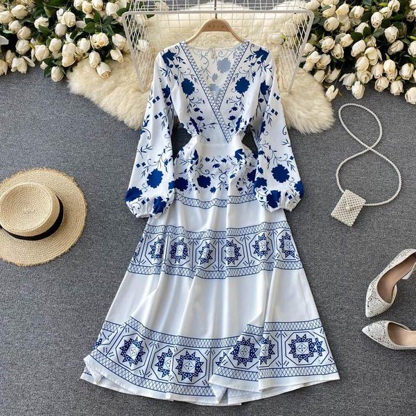casual dresses zcwxm spring bohemian women french print dress fashion elegant long puff sleeve v neck a-line vacation midi, Black;gray
casual dresses zcwxm spring bohemian women french print dress fashion elegant long puff sleeve v neck a-line vacation midi, Black;gray