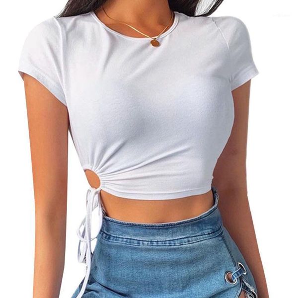 women's t-shirt white t shirt crop women summer short sleeve solid round neck tee drawstring slim fashion female shirts
women's t-shirt white t shirt crop women summer short sleeve solid round neck tee drawstring slim fashion female shirts