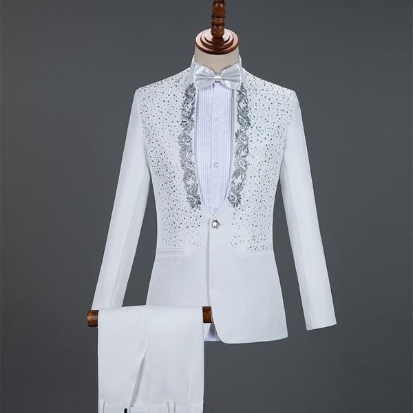 men's tracksuits 2021 men suits for wedding mens 3 piece blazer+long pant+bow tie fashion suit sets stage costume homme r360, Gray
men's tracksuits 2021 men suits for wedding mens 3 piece blazer+long pant+bow tie fashion suit sets stage costume homme r360, Gray