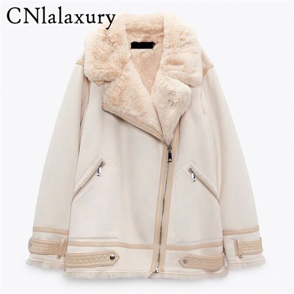 faux leather suede jacket women thick warm rabbit fur winter coat female zipper lapel loose motorcycle outwear 211215, Black
faux leather suede jacket women thick warm rabbit fur winter coat female zipper lapel loose motorcycle outwear 211215, Black
