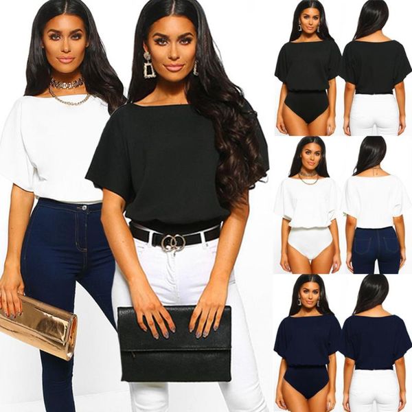 women's jumpsuits & rompers summer women bodysuit short sleeve o-neck romper casual solid color loose bodysuits playsuit 2021 ladies o, Black;white
women's jumpsuits & rompers summer women bodysuit short sleeve o-neck romper casual solid color loose bodysuits playsuit 2021 ladies o, Black;white