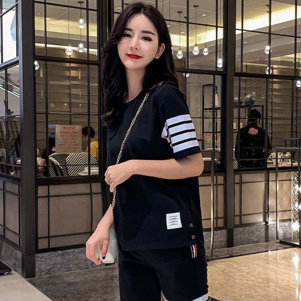 tb short sleeve loose t-shirt women's summer thin four bar tide brand men's and women's same lover's bottom shirt, White
tb short sleeve loose t-shirt women's summer thin four bar tide brand men's and women's same lover's bottom shirt, White