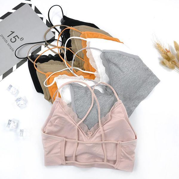 lace cross beauty back wrap chest bra girly sling threaded seamless sports women's underwear gym clothing, White;black
lace cross beauty back wrap chest bra girly sling threaded seamless sports women's underwear gym clothing, White;black