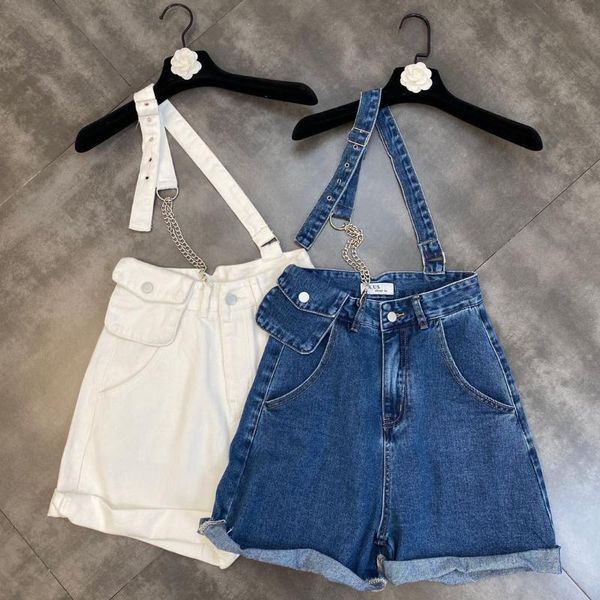 women's jeans zcsmll summer chain slanted shoulder single strap with bag cuffed wide trousers street trend denim overalls 2021 fashion, Blue
women's jeans zcsmll summer chain slanted shoulder single strap with bag cuffed wide trousers street trend denim overalls 2021 fashion, Blue