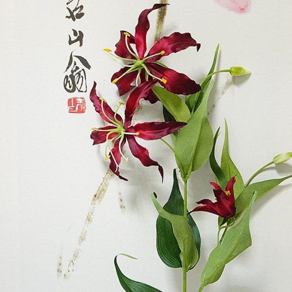 5heads flame lily branch artificial flowers flores for home wedding christmas decoration silk fake flower fleur artificielle decorative & wr
5heads flame lily branch artificial flowers flores for home wedding christmas decoration silk fake flower fleur artificielle decorative & wr
