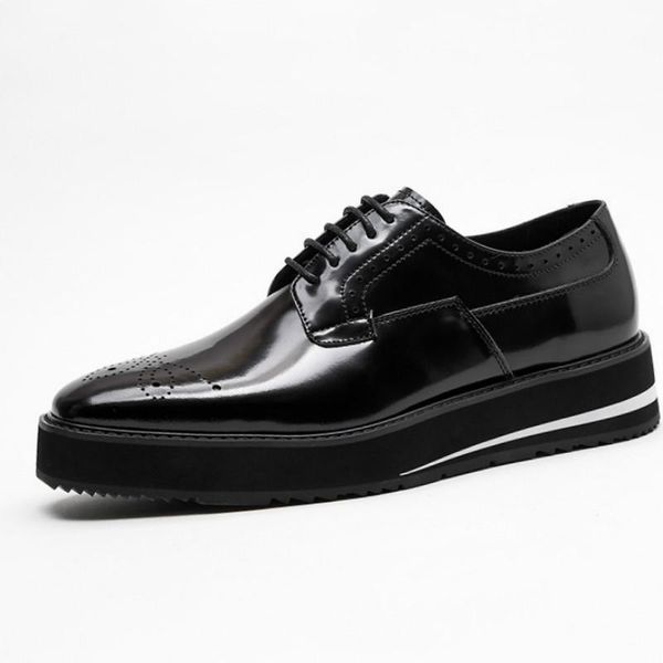 dress shoes patent leather men carved oxfords round toe flat platform brogues handmade luxury breathable man daily office, Black
dress shoes patent leather men carved oxfords round toe flat platform brogues handmade luxury breathable man daily office, Black
