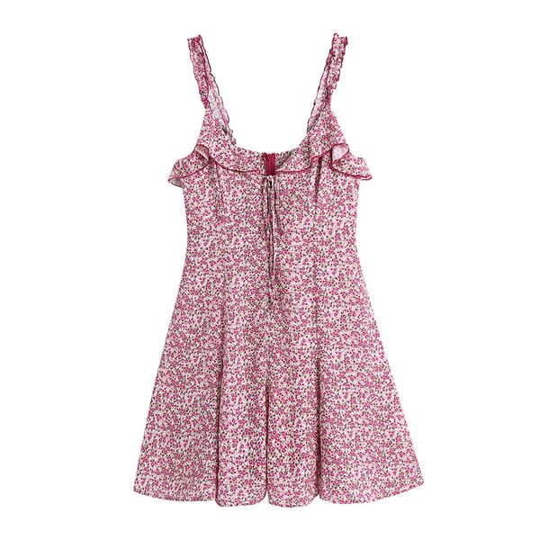 floral print ruffles summer women dress sweet back zipper o-neck lady short dess fashion chic gentle female mini dresses 210430, Black;gray
floral print ruffles summer women dress sweet back zipper o-neck lady short dess fashion chic gentle female mini dresses 210430, Black;gray