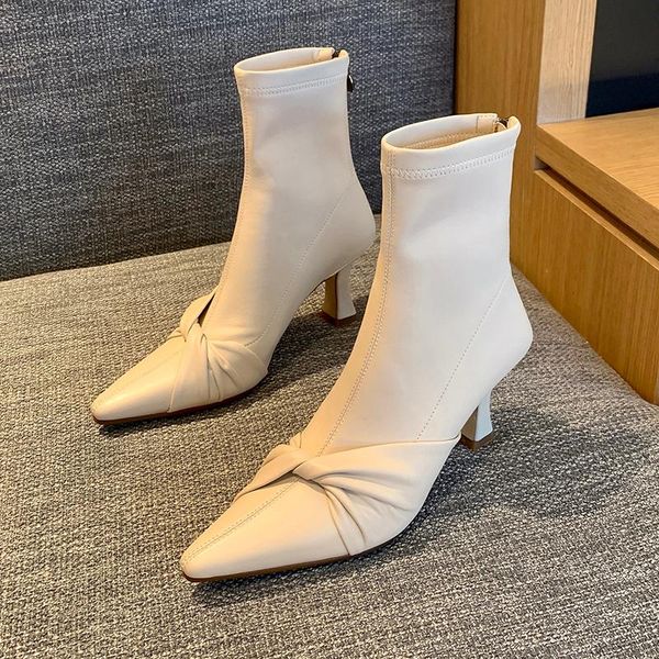 boots stretch ankle fabric women pointed toe thin heels shoes zapatos de mujer zip, Black
boots stretch ankle fabric women pointed toe thin heels shoes zapatos de mujer zip, Black