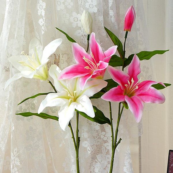 lily branch with leaves decorative artificial silk flowers for home room decor flores artificiales & wreaths
lily branch with leaves decorative artificial silk flowers for home room decor flores artificiales & wreaths