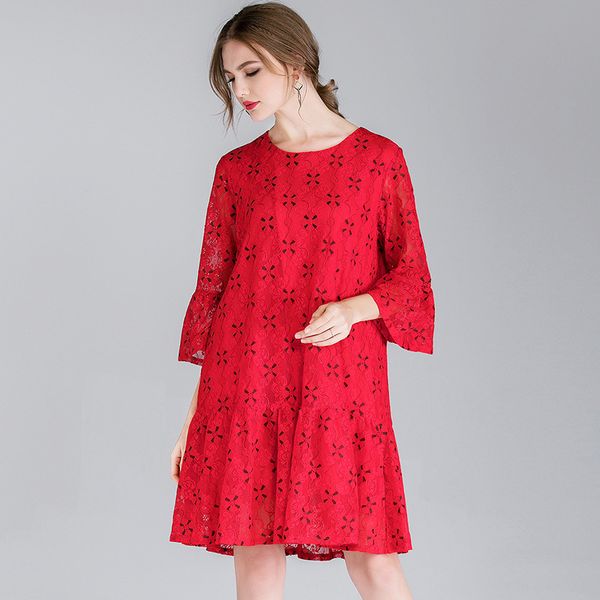 Big yards dresses 2021 Spring Lace Fat Mm Large Loose Foreign Style Slim 7121, Black
Big yards dresses 2021 Spring Lace Fat Mm Large Loose Foreign Style Slim 7121, Black
