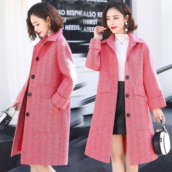 women's wool & blends anti-season off/herringbone female wool coat fall and korean winter loose big medium size long woolen ievb, Black
women's wool & blends anti-season off/herringbone female wool coat fall and korean winter loose big medium size long woolen ievb, Black