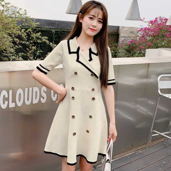 women summer lapel fashion casual elegant short sleeve up double-breasted a-line mini dresses party vintage vestidos 210601, Black;gray
women summer lapel fashion casual elegant short sleeve up double-breasted a-line mini dresses party vintage vestidos 210601, Black;gray