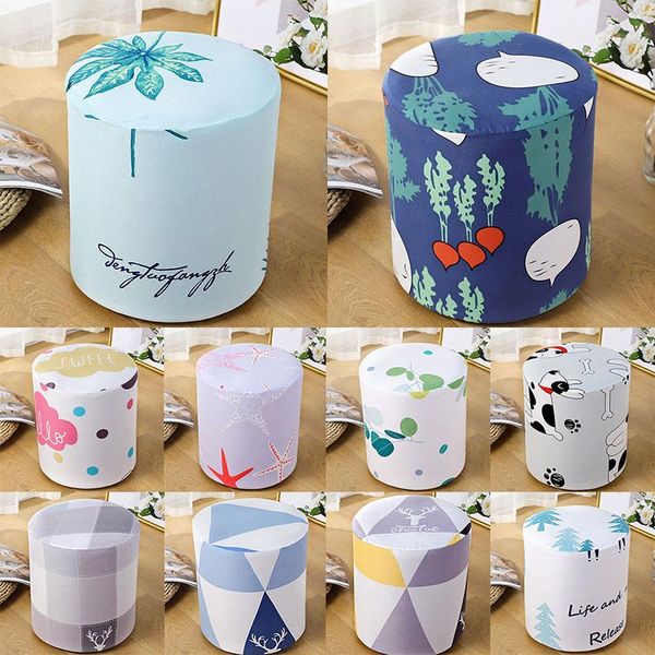 chair covers printed stool cover elastic round square pier dustproof useful european style polyester fiber home supplies