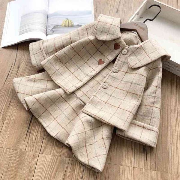 girls clothes set long sleeve jacket&overall dress wool winter outerwear vintage plaid christmas warm children outfits clothes 210715, White
girls clothes set long sleeve jacket&overall dress wool winter outerwear vintage plaid christmas warm children outfits clothes 210715, White